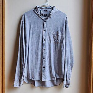 J. Crew "HomeSpun" Blue/Gray Button Down Casual Shirt Size XL